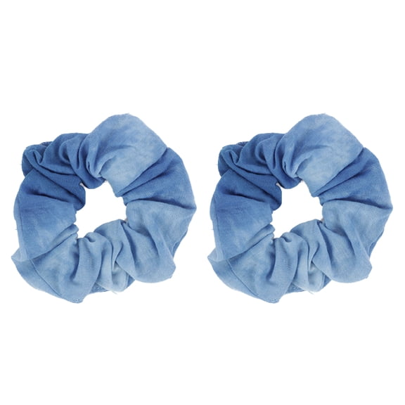 Rainbow Multi-Color Hair Tie Scrunchies - Set of 2 Denim