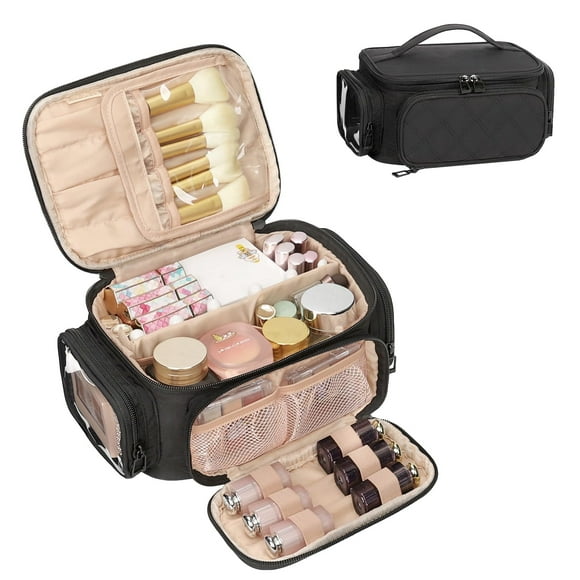 Bolsa de maquillaje OCHEAL, organizador de viaje para mujer, color negro