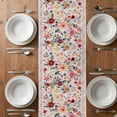 thumbnail image 6 of Pink Flowers Table Runner - 70 Inch Long, Kitchen Dining Table Runner Dresser Scarves, Spring Farmhouse Floral Leaves Vintage Farmhouse Decor for Coffee Tables Wedding Party Banquet, 6 of 8