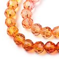 thumbnail image 4 of 20 strand Transparent Glass Beads Strands Segmented Multi-color Beads Faceted(32 Facets) Round Brown 4~4.5mm Hole: 1mm 87~93pcs/strand 32~33cm, 4 of 4