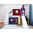 thumbnail image 6 of JACKPOT Solid Wood Prince & Princess Low Loft Bed in White/Red/Yellow, 6 of 6