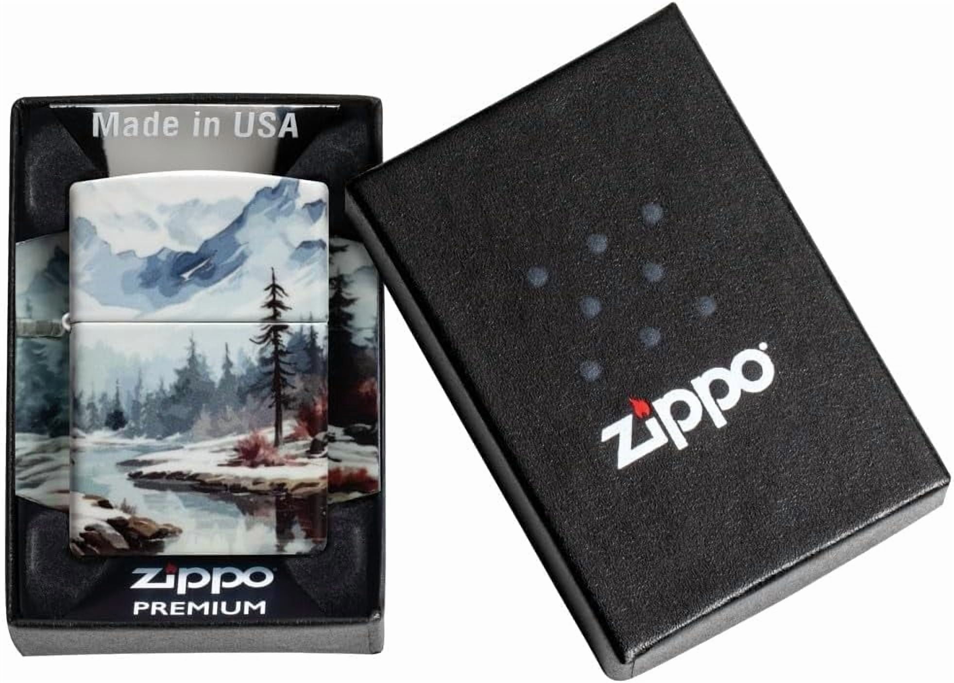 Zippo Lighter - Customized Message Frozen Valley 540 Matte Pocket Lighter 46702