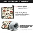 thumbnail image 7 of Mushroom and Butterfly Kitchen Oven Mitt and Pot Holder Sets 2 Pcs for Baking, Cooking and Grilling, Heat Resistant Up To 392 °F, 7 of 7