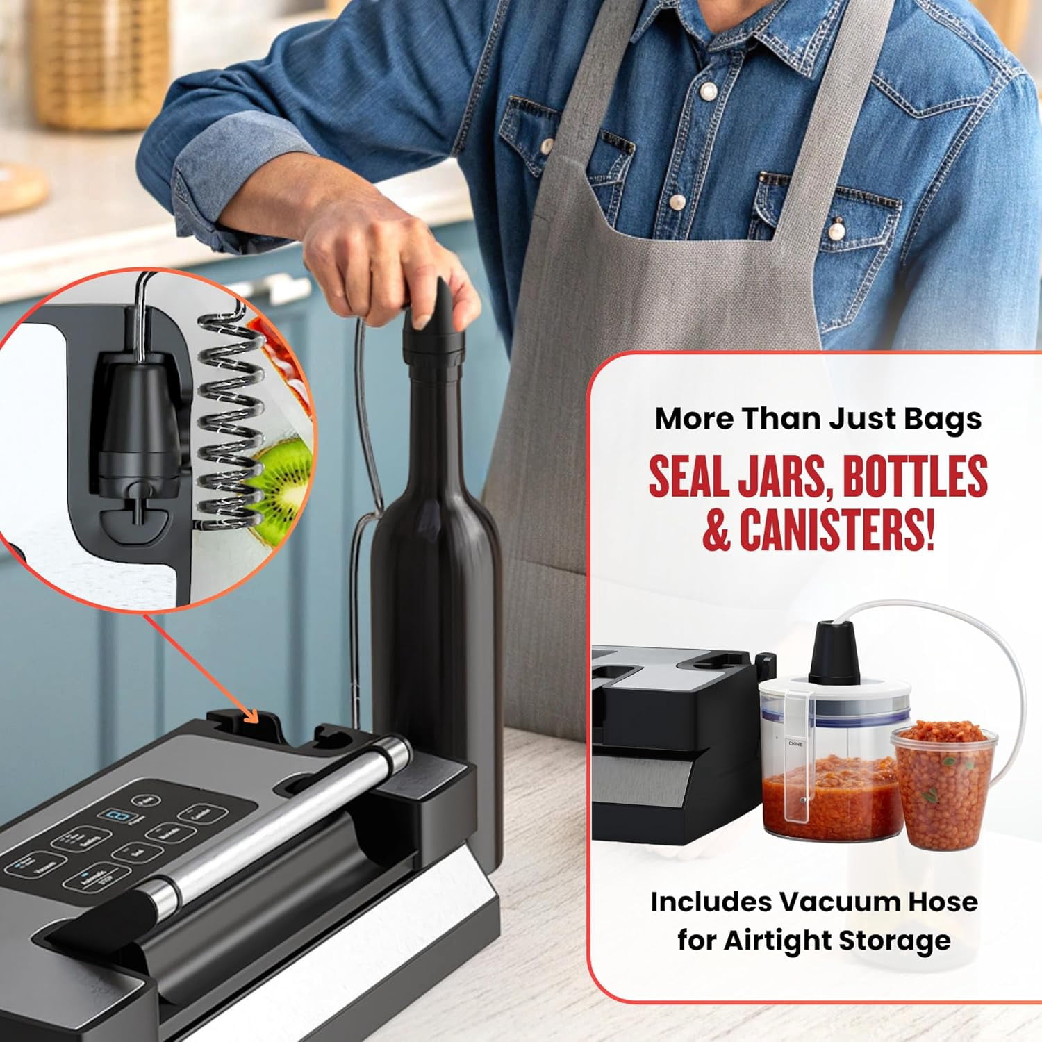 Magic Mill Premium Vacuum Sealer, Bag Sealer with Patent Liquid Sealing Technology, Easy Lock Handle, Multi-Mode Food Preservation Vacuum Sealer Machine