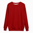 thumbnail image 4 of Towmus Solid Sweatshirt Pullover for Women Long Sleeves Color Tunic Tops Crewneck Hoodless Tunic Tops Casual Sweatshirt, 4 of 4