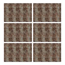 Brown and Black Leopard Print Summer Placemats Table Placemats Set Of 6-Linen Kitchen Washable Placemats Table Mats 11.8"x17.7"Non-Slip Heat Resistant
