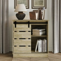 Castle Place Farmhouse Sideboard Buffet Cabinet, Light Oak