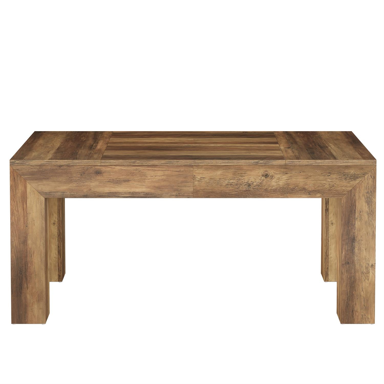 Demi Bonn 62" Solid Wood Rectangular Dining Table with Thick Legged for Home & Kitchen, Sturdy & Durable, Brown