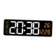thumbnail image 3 of Reloj de pared digital Reloj calendario con luz nocturna colorida, 2 configuraciones de alarma, pantalla de temperatura para el hogar, sala de estar y Naranja, 3 of 9