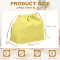 thumbnail image 2 of Uxcell 2 Pcs Bolsa de Maquillaje con Cordón, Bolsa Cosmética de Lona de 7.3" para Organizador de Artículos de Tocador de Viaje, Amarillo, 2 of 7