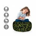 thumbnail image 2 of Vines Storage Toy Bag Chair, Rhythmic Abstract Ivy Grape Leaves Print in Dark Tones, Stuffed Animal Organizer Washable Bag, Large Size, Olive Green Dark Green, by Ambesonne, 2 of 3
