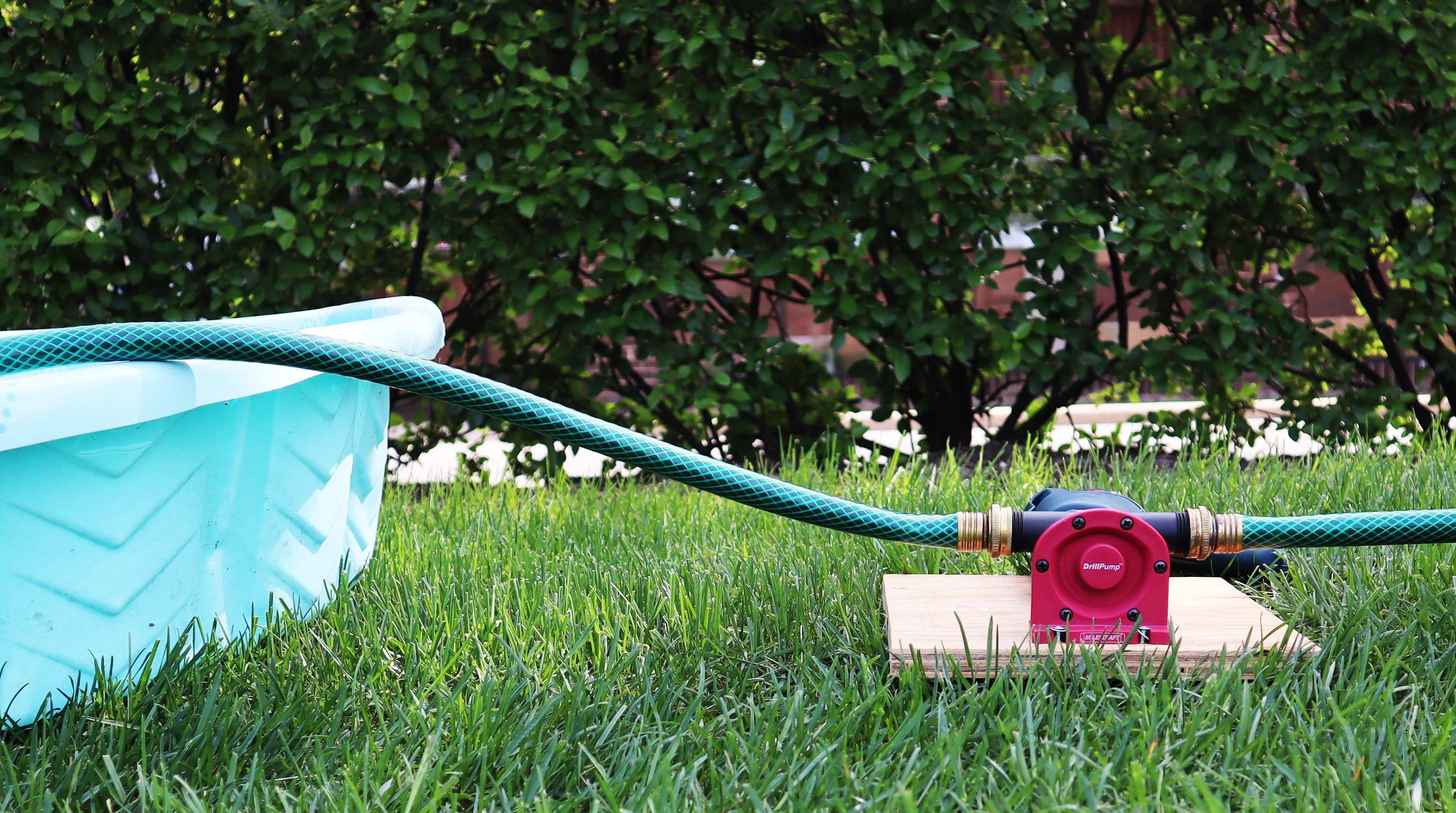 Milescraft 1314 Drill Pump 750 - Self Priming Water Pump Attachment for Drills - Water Transfer Pump - Uses Common Garden Hose - 750 Gallons per Hour