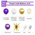 thumbnail image 2 of Juego de guirnaldas con forma de arco con forma de globo, 127 unidades, oro blanco y morado, 2 of 7