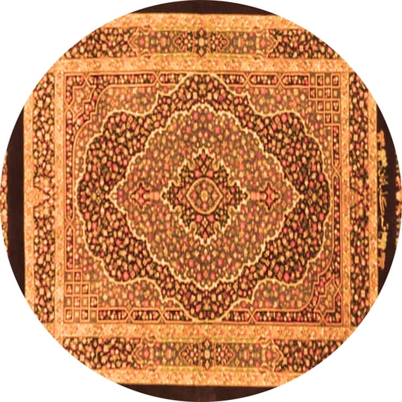 Ahgly Company Indoor Round Persian Orange Traditional Area Rugs, 6' Round