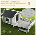 thumbnail image 3 of PawHut Small/Medium Dog House with Porch for Expansive Size, Wooden Elevated Dog Shelter, 67", Gray, 3 of 9