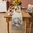 thumbnail image 2 of Vintage Flowers Table Runner - 90 Inch Long Farmhouse Floral Leaves Retro Wood Board Cotton and Linen Blended Dress Scarves Farmhouse Table Runner for Kitchen Dining, Coffee Table, 13" x 90", 2 of 8