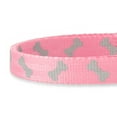 Vibrant Life Reflective Dog Collar, Pink Bones, Medium