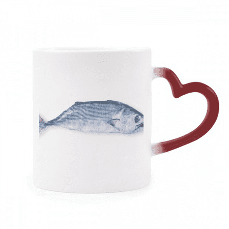 

Ocean Fish Fresh Blue Small Heat Sensitive Mug Red Color Changing Stoneware Cup