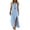 Light Blue, variant on Women's Halter Backless Maxi Dress - Sleeveless High Side Slit Flowy Long Dress, Boho Beach Party Casual Summer Gown Yellow M