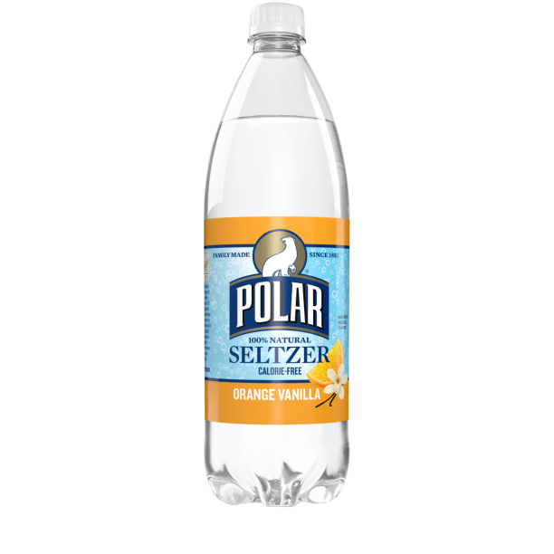 Polar Orange Vanilla Seltzer Water 1 Liter Bottles (Pack of 12)