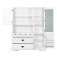 thumbnail image 4 of Freestanding Kitchen Pantry Cabinet with Hutch and Drawers, Extra Large Storage Buffet Cupboard with Adjustable Shelves and Microwave Station, White Finish for Organized Kitchens, 4 of 9