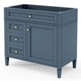 thumbnail image 4 of 36'' Bathroom Vanity without Top Sink, Modern Bathroom Storage Cabinet with 2 Drawers and a Tip-out Drawer, Grey Blue, 4 of 7