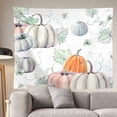 thumbnail image 5 of Manta cálida y acogedora con estampado de franela, diseño de calabazas de acuarela, ideal para Acción de Gracias, Halloween, otoño, cómoda y suave para cama, sofá y sillón de 50 pulgadas., 5 of 5