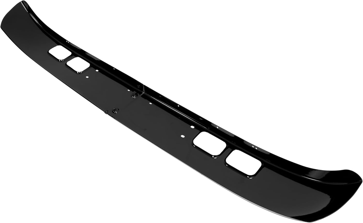 Kojem Front Bumper for 1989-2003 International 4600, 4700, 4800, 4900, 8100 W/Tow, Fog Light Cutouts, Slight Angle Back Steel Powder Coated Black