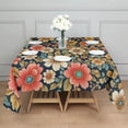 thumbnail image 3 of Pioneer Flower Floral Print Pattern Square Tablecloth,Waterproof Square Table Cover,Wipeable Spillproof Washable Table Cover for Home Kitchen Party Decor 52"x52"(132x132cm), 3 of 6