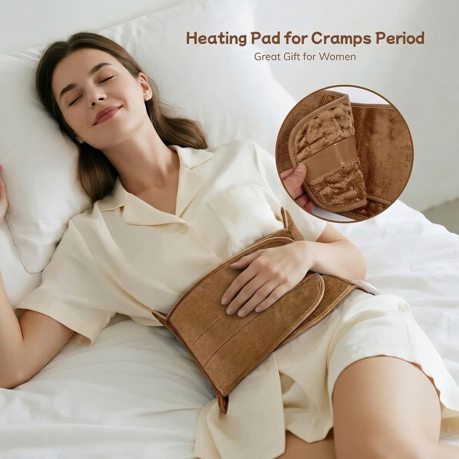Heating Pad for Back, Neck, Abdomen, Shoulder, Dry/Moist Heat & Auto Shut off,Birthday Gifts for Men and Women, 12" x 24"+26" Belt Adjustable, 1 Pack