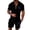 Black, variant on Short Sets for Men Relaxed Fit Breathable Quarter Zip Polo Tshirt and Shorts 2 Piece Matching Set Mens Summer Outfits