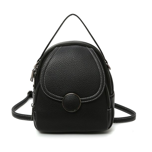 Mini Mochila pequeña multifunción de cuero suave para mujer, bolso de hombro para mujer, monedero para niñas Fivean unisex