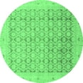 thumbnail image 1 of Ahgly Company Indoor Round Oriental Emerald Green Traditional Area Rugs, 3' Round, 1 of 4