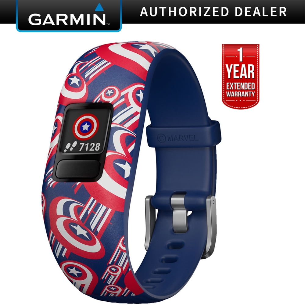 Garmin Vivofit jr. 2 Adjustable Captain America Activity Tracker for (010-01909-32) + 1 Year Extended Warranty - Walmart.com