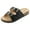 Black, variant on Roxoni Women's Gliters Comfort Flat Sandals Double Buckle Adjustable Straps Flat Slides Footbed Suede