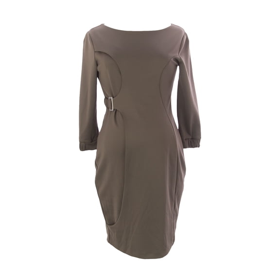 9FASHION Maternity Women's Elegant Dress, Small, Brown