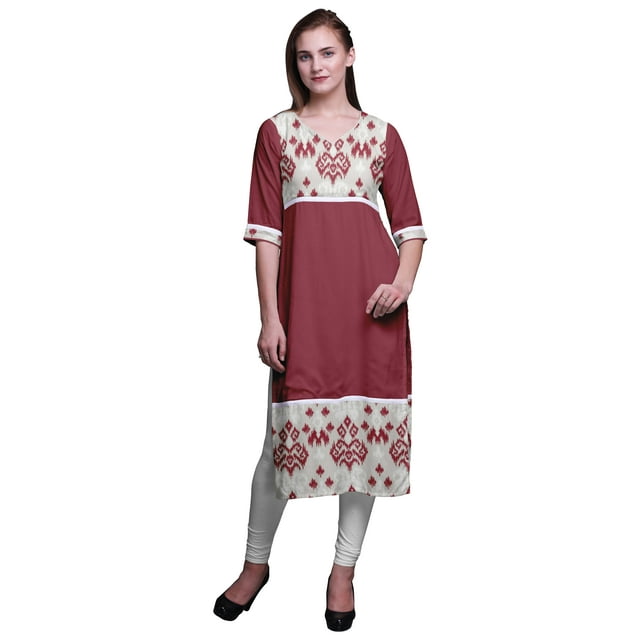 Bimba Kurtis Droits à Panneaux pour Femmes Robe Kurti Longue Haut Indien Imprimé