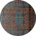 thumbnail image 1 of Ahgly Company Indoor Round Persian Light Blue Traditional Area Rugs, 6' Round, 1 of 4