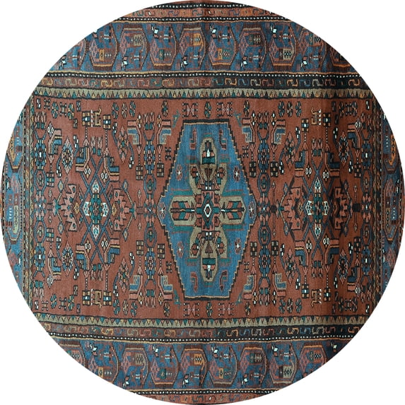 Ahgly Company Indoor Round Persian Light Blue Traditional Area Rugs, 6' Round