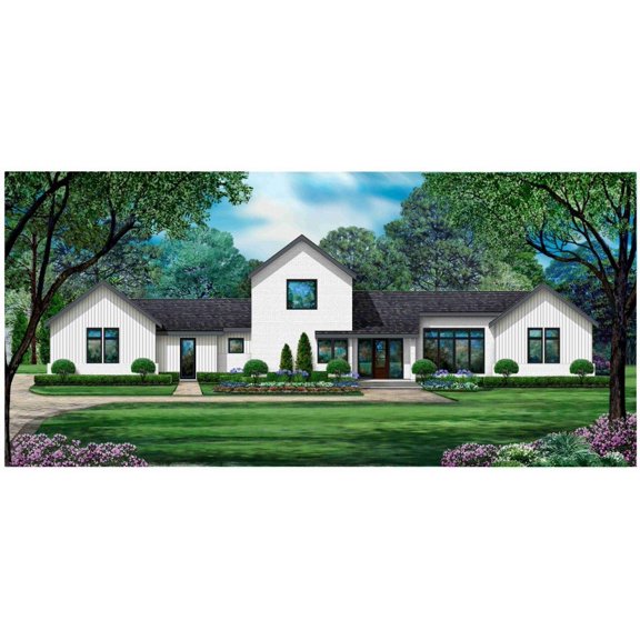015-9309: Modern 4 Bed, 4 Bath Luxury Home Plan, 2941 Sq Ft: Full Blueprints with License to Build by Home Plan Marketplace - Lesuto
