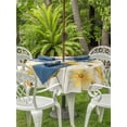 thumbnail image 3 of Outdoor Tablecloths with Umbrella Hole & Zipper, Yellow Flowers Round Tablecloth 54 Inch, Spring Floral Butterflies Pastoral Waterproof Table Cloth, Patio/Pool/Picnic Table Covers, 3 of 8