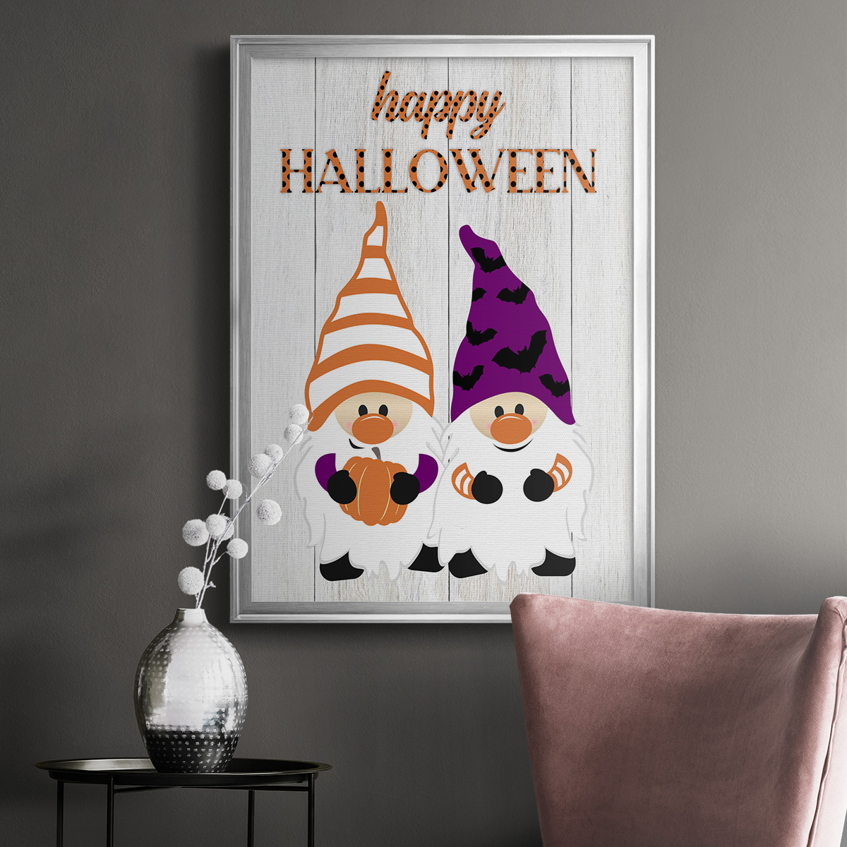 Halloween Gnomes Premium Framed Print - Ready to Hang