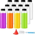 thumbnail image 1 of czcpp-12 Pack 10oz Bouteilles de Jus en Plastique Résistant à la Chaleur avec Bouchons (Sûr pour Lave-Vaisselle) - Bouteilles de Smoothie en Plastique - Contenants de Boisson Réutilisables en Vrac avec Couvercles pour Jus, Boisson, 1 of 4