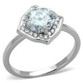 thumbnail image 1 of Alamode 3W877-8 Women Rhodium Brass Ring with AAA Grade CZ in Clear - Size 8, 1 of 1