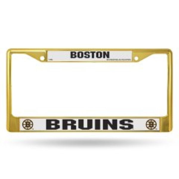 Boston Bruins NHL Licensed Flat Gold Painted Chrome Metal License Plate ...