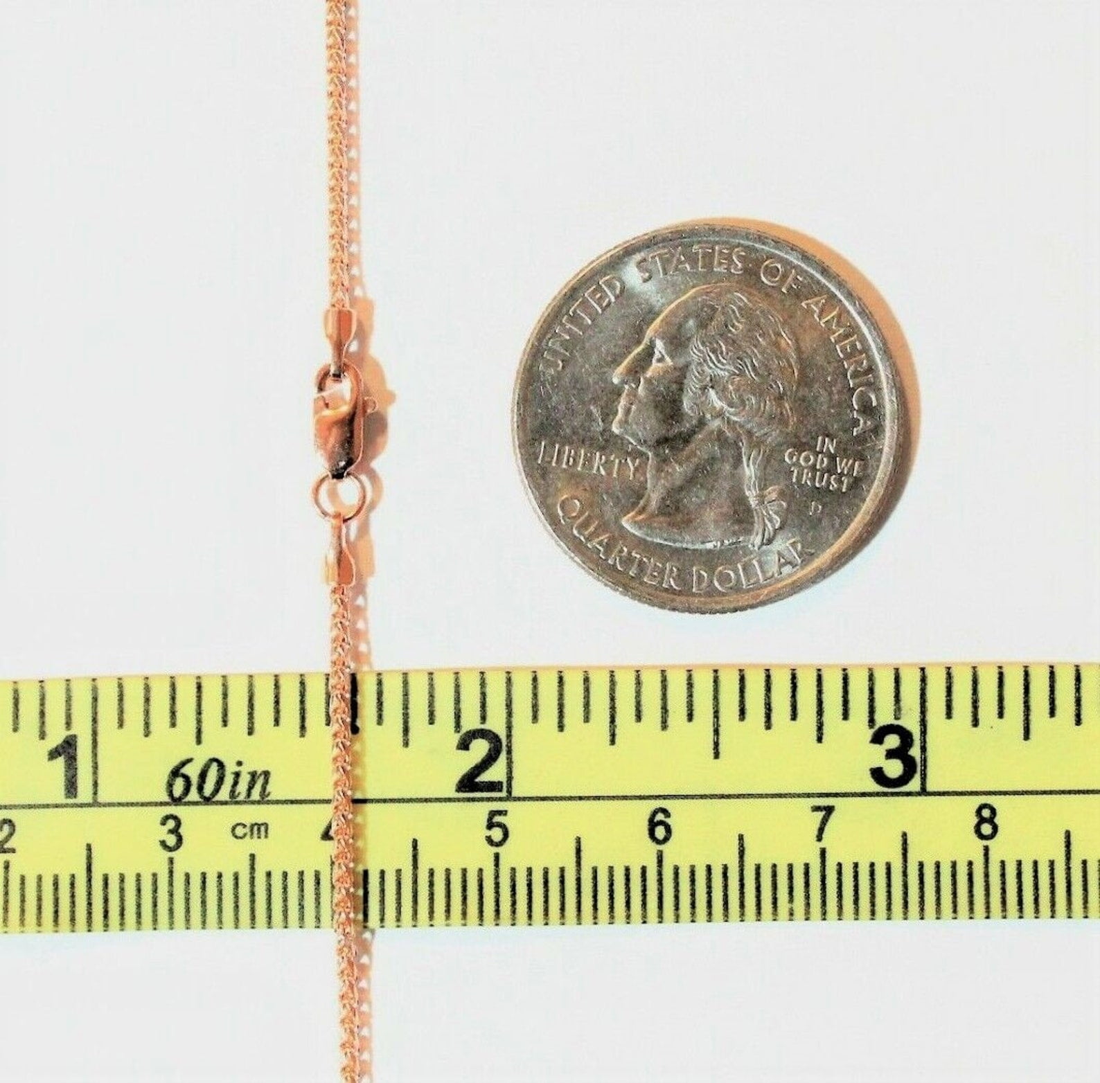 14K Solid Rose Gold Franco Necklace Chain 1.5mm
