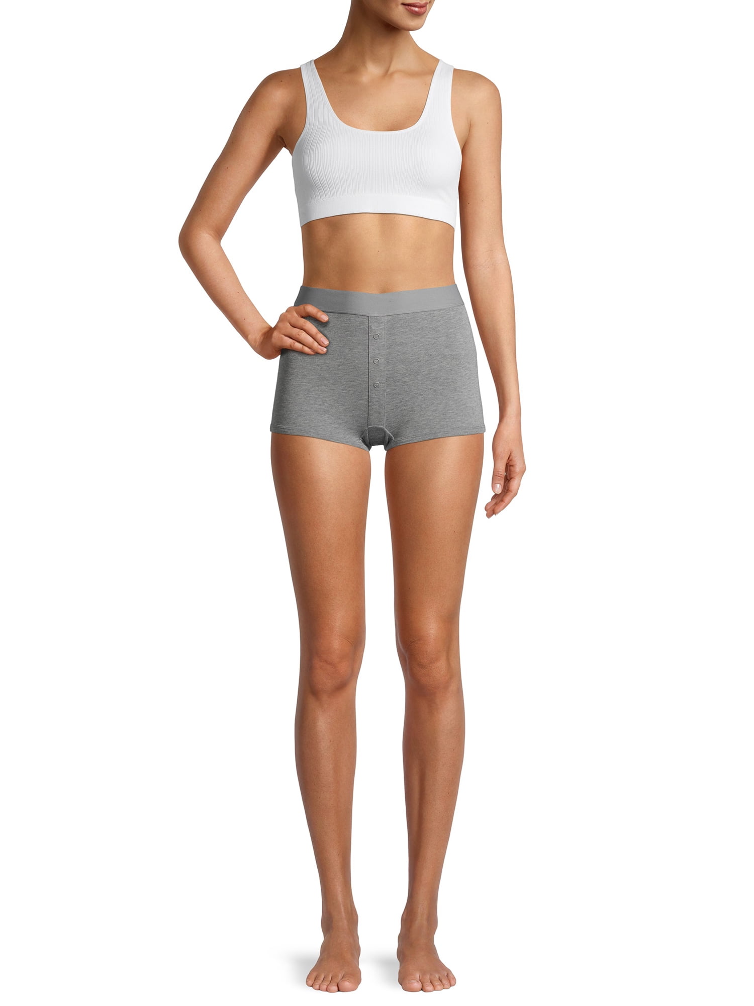 No Boundaries Juniors' Seamless Scoop Neck Bralette, 2-Pack