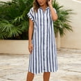 thumbnail image 5 of Linfrsh Womens Short Dresses Womens Summer Casual Sleeveless T Shirt Midi Dress Slim Fit Tie Waist Split Tank Long Dresses Vacation Sundress(Navy,S), 5 of 6