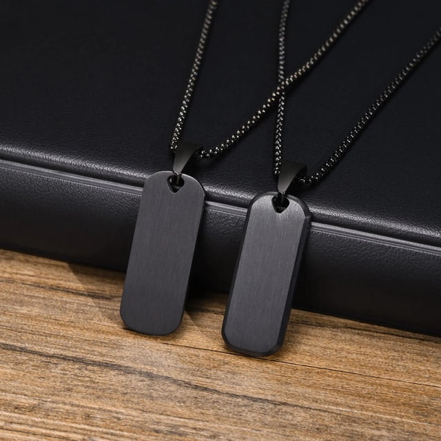 Collar con colgante de barra Vertical de acero inoxidable para hombres y niños, cadena de caja con inicial de A-Z personalizada, resistente al agua, 50/55/60cm