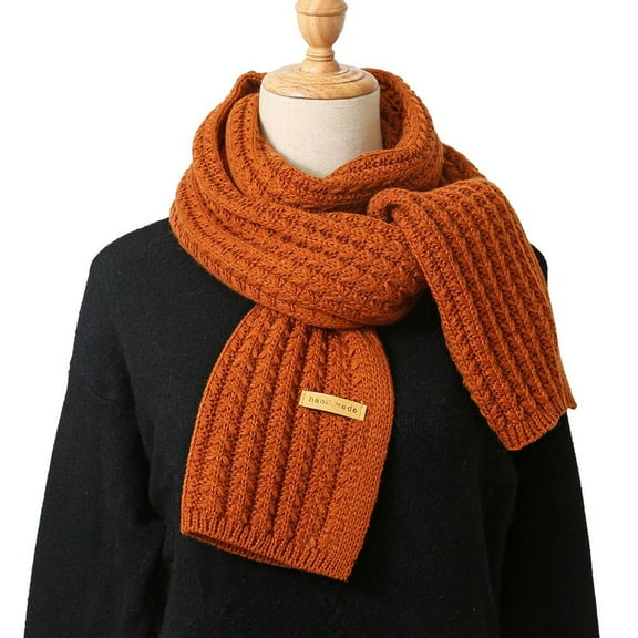 QHUDLV Thick Warm Knitted Scarf in Winter Autumn Soft Solid-Color Fashion Scarves